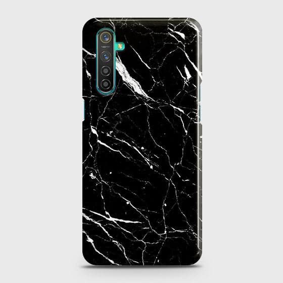 Realme 6 Pro Cover - Trendy Black Marble Printed Hard Case with Life Time Colors Guarantee