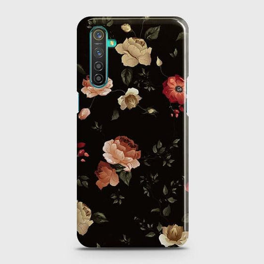 Realme 6 Pro Cover - Matte Finish - Dark Rose Vintage Flowers Printed Hard Case with Life Time Colors Guarantee