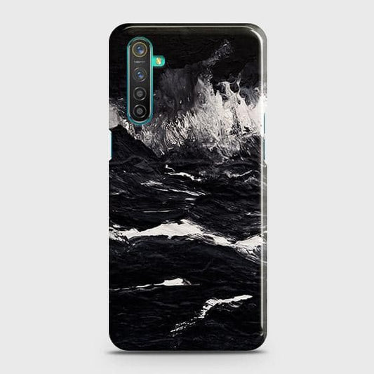 Realme 6 Pro Cover - Black Ocean Marble Trendy Printed Hard Case with Life Time Colors Guarantee