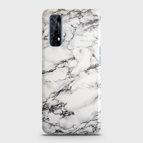 Realme 7 Cover - Matte Finish - Trendy Mysterious White Marble Printed Hard Case with Life Time Colors Guarantee