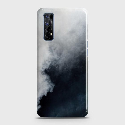 Realme 7 Cover - Matte Finish - Trendy Misty White and Black Marble Printed Hard Case with Life Time Colors Guarantee