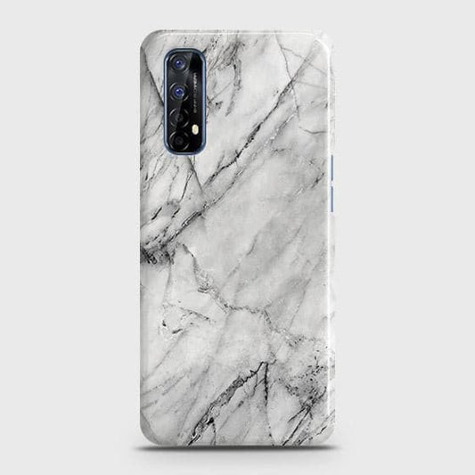 Realme 7 Cover - Matte Finish - Trendy White Marble Printed Hard Case with Life Time Colors Guarantee