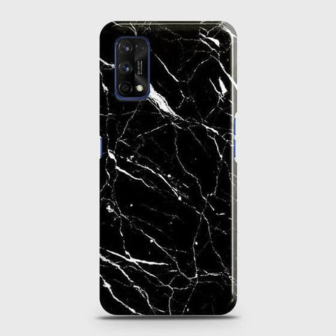 Realme 7 Pro Cover - Trendy Black Marble Printed Hard Case with Life Time Colors Guarantee