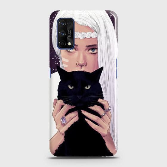 Realme 7 Pro Cover - Trendy Wild Black Cat Printed Hard Case with Life Time Colors Guarantee