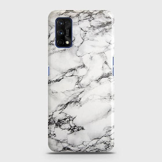 Realme 7 Pro Cover - Matte Finish - Trendy Mysterious White Marble Printed Hard Case with Life Time Colors Guarantee