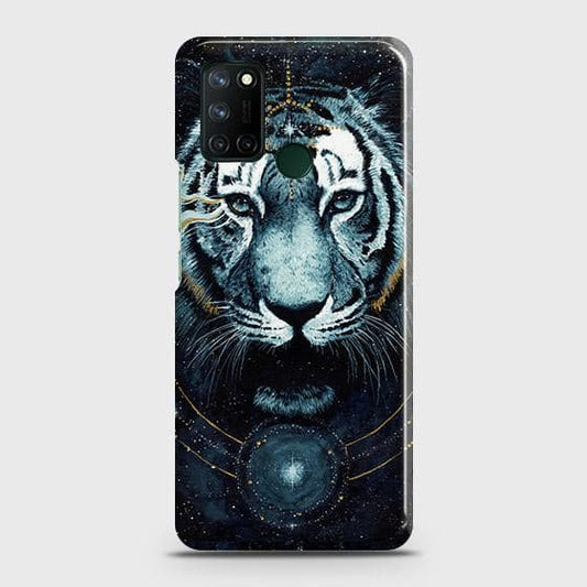 Realme 7i Cover - Vintage Galaxy Tiger Printed Hard Case with Life Time Colors Guarantee