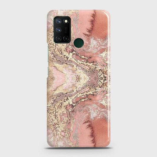 Realme 7i Cover - Trendy Chic Rose Gold Marble Printed Hard Case with Life Time Colors Guarantee