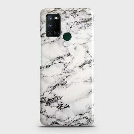 Realme 7i Cover - Matte Finish - Trendy Mysterious White Marble Printed Hard Case with Life Time Colors Guarantee