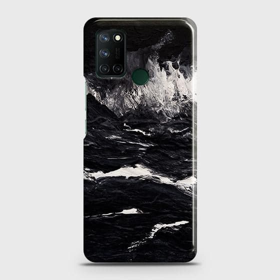 Realme 7i Cover - Black Ocean Marble Trendy Printed Hard Case with Life Time Colors Guarantee