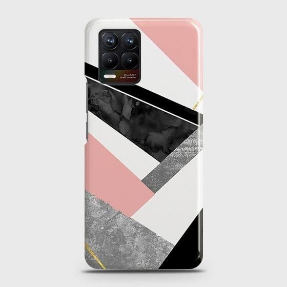 Realme 8 Cover - Matte Finish - Geometric Luxe Marble Trendy Printed Hard Case with Life Time Colors Guarantee (Fast Delivery)