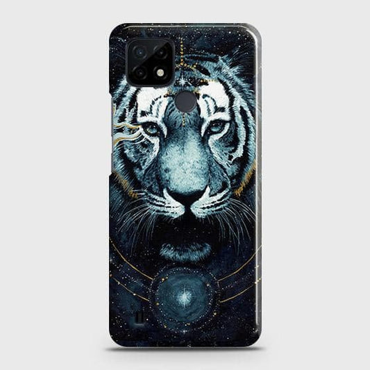 Realme C11 2021 Cover - Vintage Galaxy Tiger Printed Hard Case with Life Time Colors Guarantee