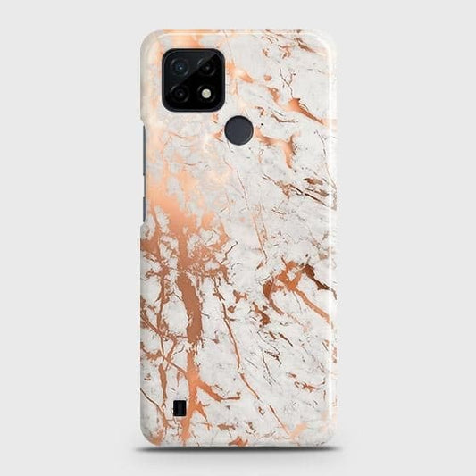 Realme C11 2021 Cover - In Chic Rose Gold Chrome Style Printed Hard Case with Life Time Colors Guarantee