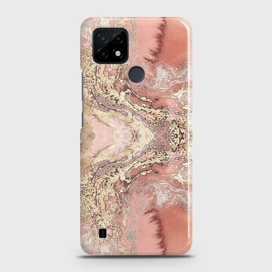Realme C11 2021 Cover - Trendy Chic Rose Gold Marble Printed Hard Case with Life Time Colors Guarantee