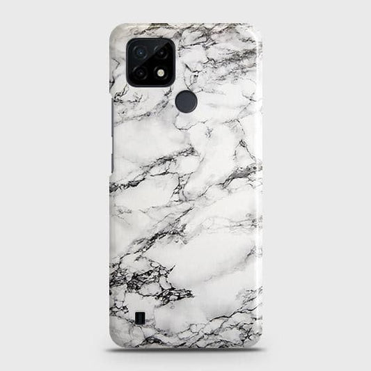 Realme C11 2021 Cover - Matte Finish - Trendy Mysterious White Marble Printed Hard Case with Life Time Colors Guarantee