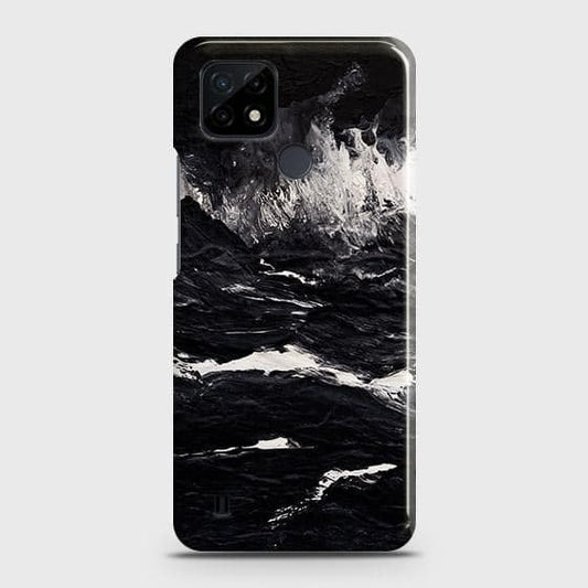 Realme C11 2021 Cover - Black Ocean Marble Trendy Printed Hard Case with Life Time Colors Guarantee