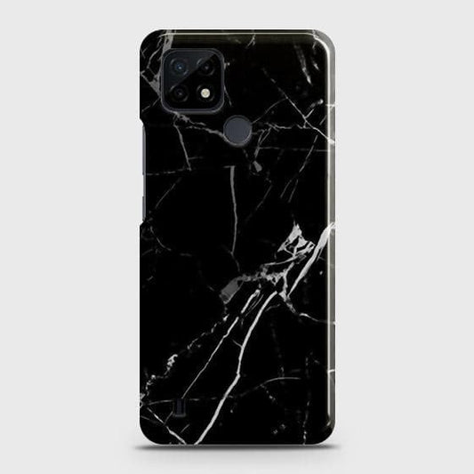 Realme C11 2021 Cover - Black Modern Classic Marble Printed Hard Case with Life Time Colors Guarantee