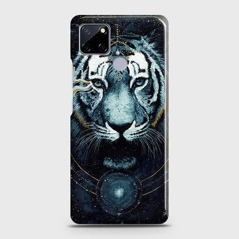 Realme C12 Cover - Vintage Galaxy Tiger Printed Hard Case with Life Time Colors Guarantee