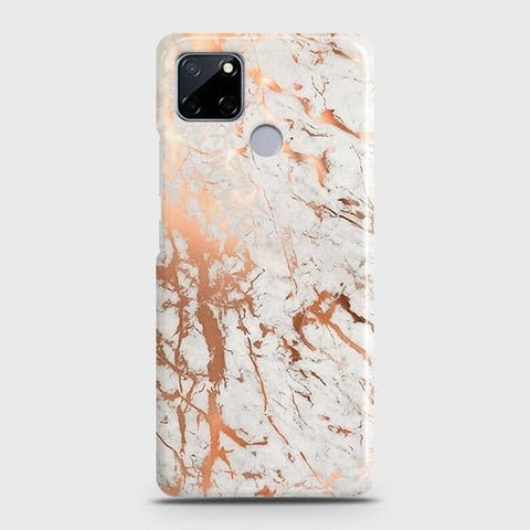 Realme C12 Cover - In Chic Rose Gold Chrome Style Printed Hard Case with Life Time Colors Guarantee