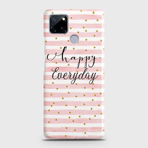 Realme C12 Cover - Trendy Happy Everyday Printed Hard Case with Life Time Colors Guarantee