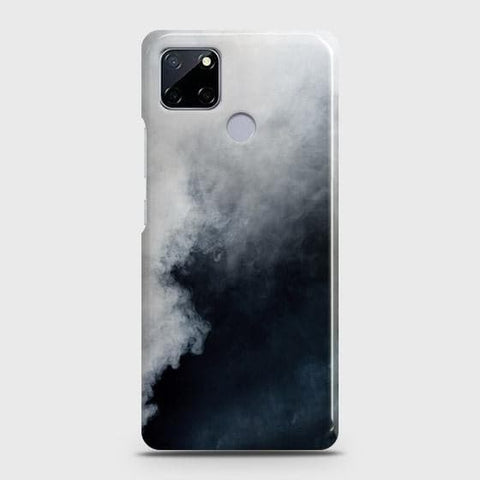 Realme C12 Cover - Matte Finish - Trendy Misty White and Black Marble Printed Hard Case with Life Time Colors Guarantee