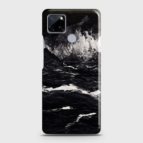 Realme Narzo 30A Cover - Black Ocean Marble Trendy Printed Hard Case with Life Time Colors Guarantee