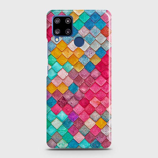 Realme C15 Cover - Chic Colorful Mermaid Printed Hard Case with Life Time Colors Guarantee