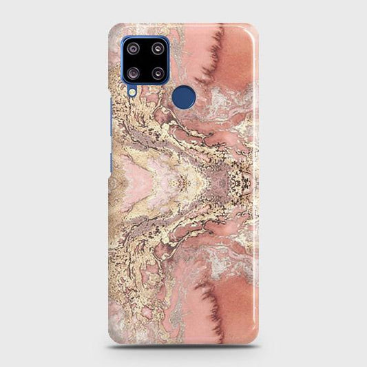 Realme C15 Cover - Trendy Chic Rose Gold Marble Printed Hard Case with Life Time Colors Guarantee