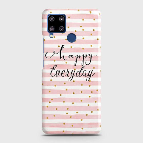 Realme C15 Cover - Trendy Happy Everyday Printed Hard Case with Life Time Colors Guarantee
