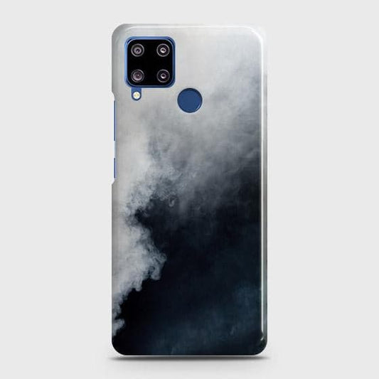 Realme C15 Cover - Matte Finish - Trendy Misty White and Black Marble Printed Hard Case with Life Time Colors Guarantee