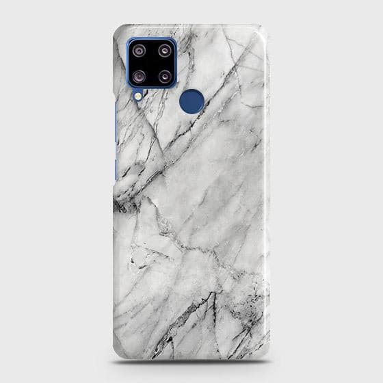 Realme C15 Cover - Matte Finish - Trendy White Floor Marble Printed Hard Case with Life Time Colors Guarantee - D2