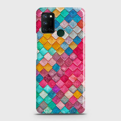 Realme C17 Cover - Chic Colorful Mermaid Printed Hard Case with Life Time Colors Guarantee