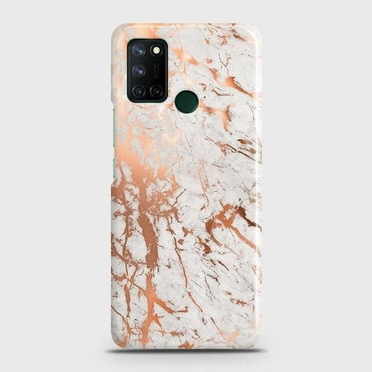Realme C17 Cover - In Chic Rose Gold Chrome Style Printed Hard Case with Life Time Colors Guarantee