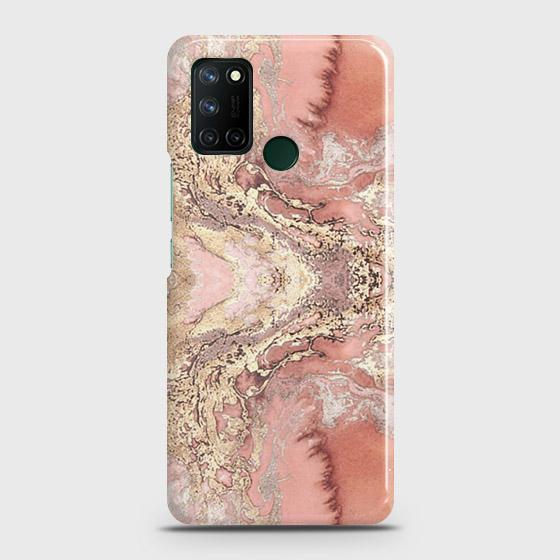 Realme C17 Cover - Trendy Chic Rose Gold Marble Printed Hard Case with Life Time Colors Guarantee
