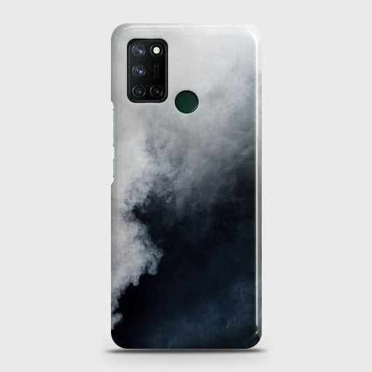 Realme C17 Cover - Matte Finish - Trendy Misty White and Black Marble Printed Hard Case with Life Time Colors Guarantee