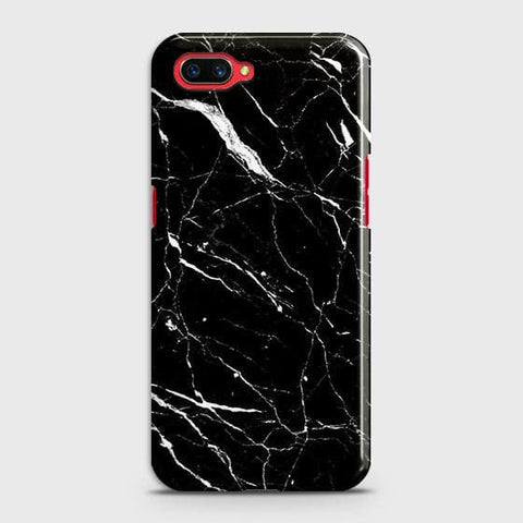Realme C1 Cover - Trendy Black Marble Printed Hard Case with Life Time Colors Guarantee