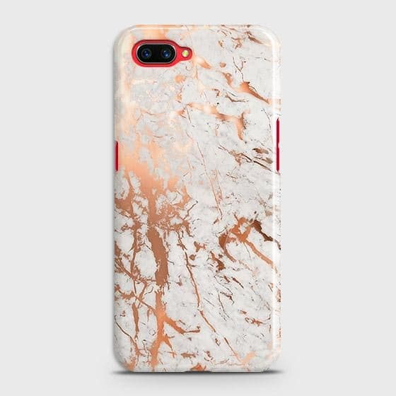 Realme C1 Cover - In Chic Rose Gold Chrome Style Printed Hard Case with Life Time Colors Guarantee