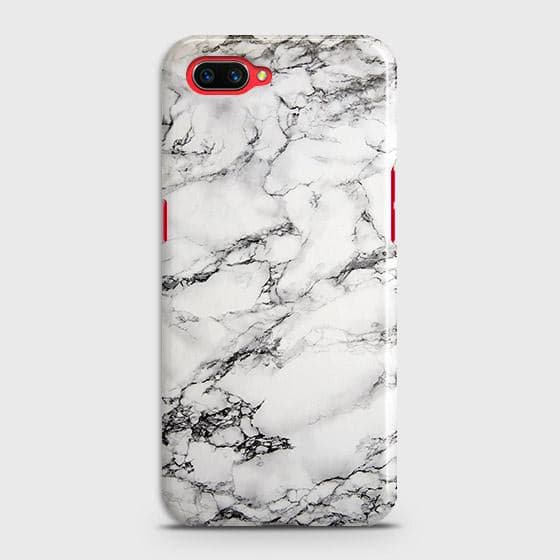 Realme C1 Cover - Matte Finish - Trendy Mysterious White Marble Printed Hard Case with Life Time Colors Guarantee