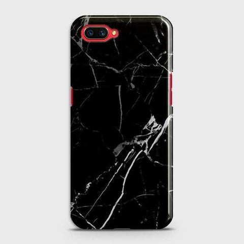 Realme C1 Cover - Black Modern Classic Marble Printed Hard Case with Life Time Colors Guarantee