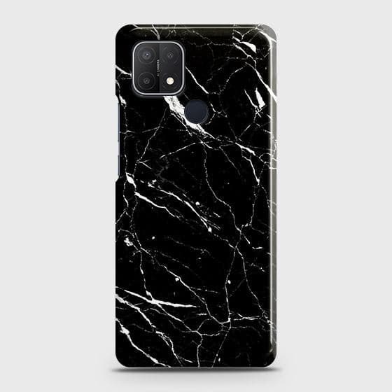 Realme C25 Cover - Trendy Black Marble Printed Hard Case with Life Time Colors Guarantee