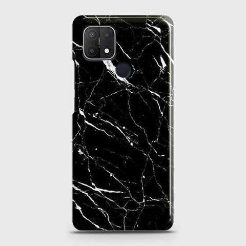 Realme C25 Cover - Trendy Black Marble Printed Hard Case with Life Time Colors Guarantee