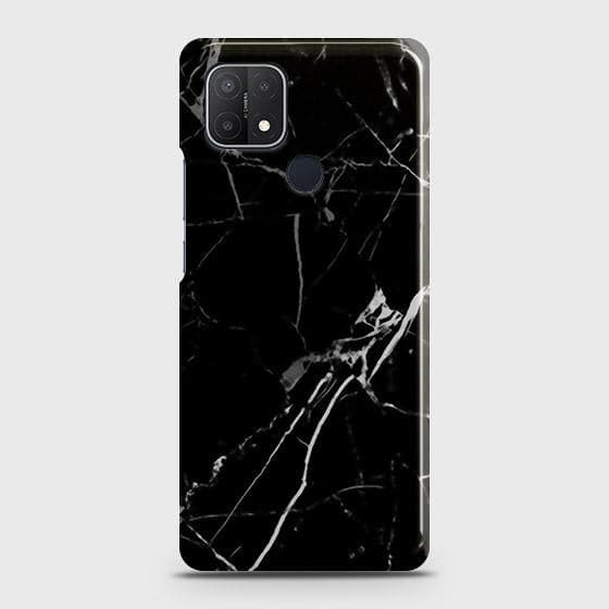 Realme C25 Cover - Black Modern Classic Marble Printed Hard Case with Life Time Colors Guarantee