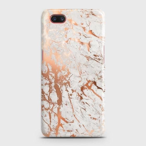 Realme C2 with out flash light hole Cover - In Chic Rose Gold Chrome Style Printed Hard Case with Life Time Colors Guarantee