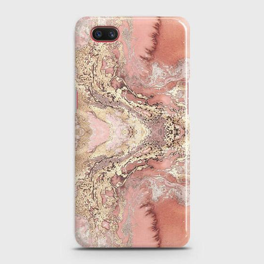 Realme C2 with out flash light hole Cover - Trendy Chic Rose Gold Marble Printed Hard Case with Life Time Colors Guarantee