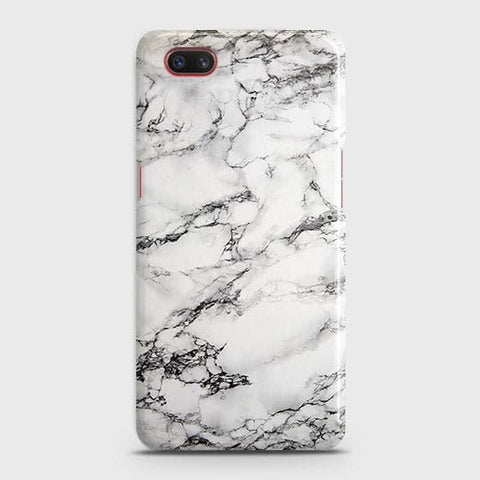 Realme C2 with out flash light hole Cover - Matte Finish - Trendy Mysterious White Marble Printed Hard Case with Life Time Colors Guarantee