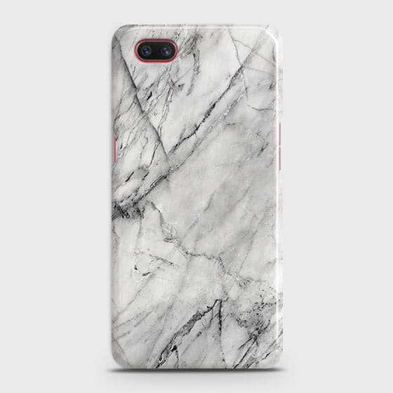 Realme C2 with out flash light hole Cover - Matte Finish - Trendy White Floor Marble Printed Hard Case with Life Time Colors Guarantee - D2