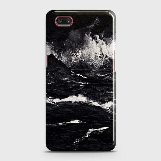 Realme C2 with out flash light hole Cover - Black Ocean Marble Trendy Printed Hard Case with Life Time Colors Guarantee