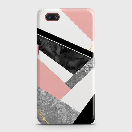 Realme C2 with out flash light hole Cover - Matte Finish - Geometric Luxe Marble Trendy Printed Hard Case with Life Time Colors Guarantee ( Fast Delivery )