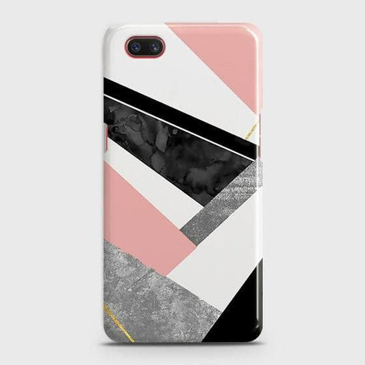 Realme C2 with out flash light hole Cover - Matte Finish - Geometric Luxe Marble Trendy Printed Hard Case with Life Time Colors Guarantee