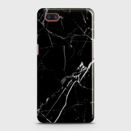 Realme C2 with out flash light hole Cover - Black Modern Classic Marble Printed Hard Case with Life Time Colors Guarantee