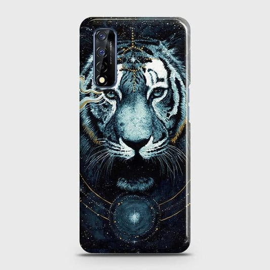 Realme Narzo 30 Cover - Vintage Galaxy Tiger Printed Hard Case with Life Time Colors Guarantee b54 b56